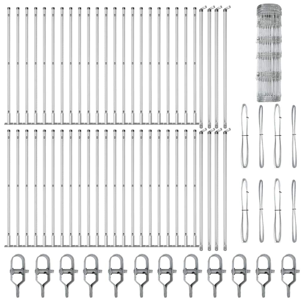 Wildzaun Silber 100 x 0,8 m Verzinkter Stahl